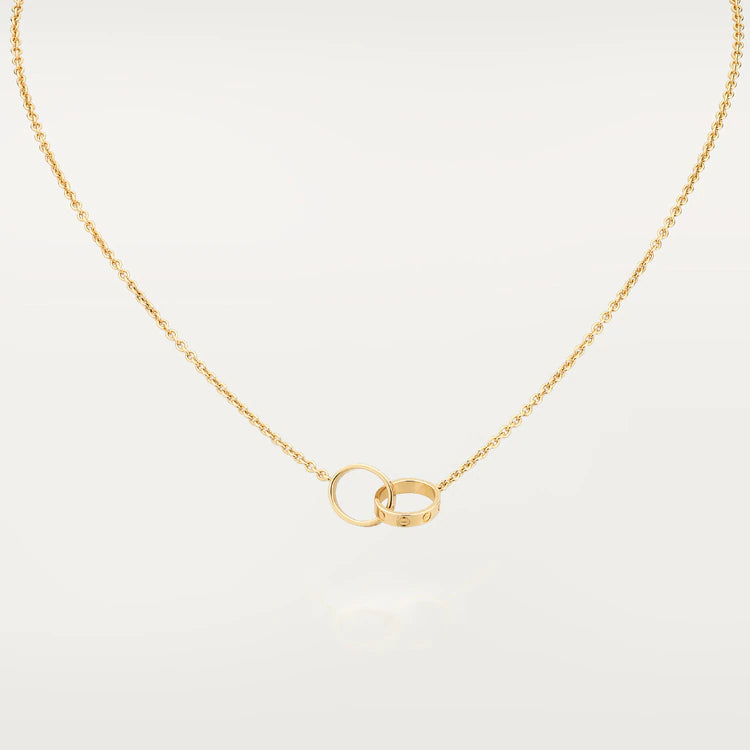 [Edler Schmuck] LIEBE HALSKETTE DOPPELRING GOLD