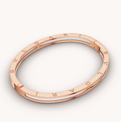 [Edler Schmuck]ZERO 1 ROSA GOLD MIT WEISSEM KERAMIKARMBAND