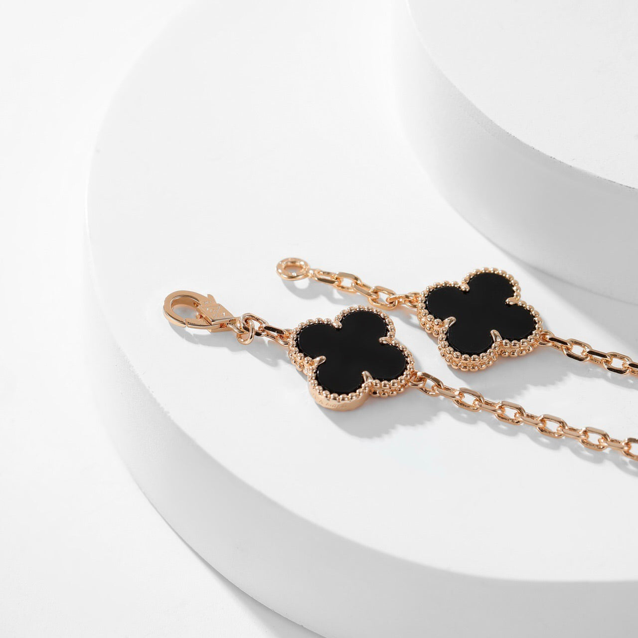 [Noble Jewelry]CLOVER 10 MOTIFS ONYX NECKLACE