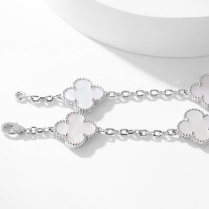 [Noble Jewelry]CLOVER 10 MOTIFS WHITE MOTHER OF PEARL NECKLACE