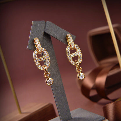 [Noble Jewelry]HM CHAINE DIAMOND EARRINGS