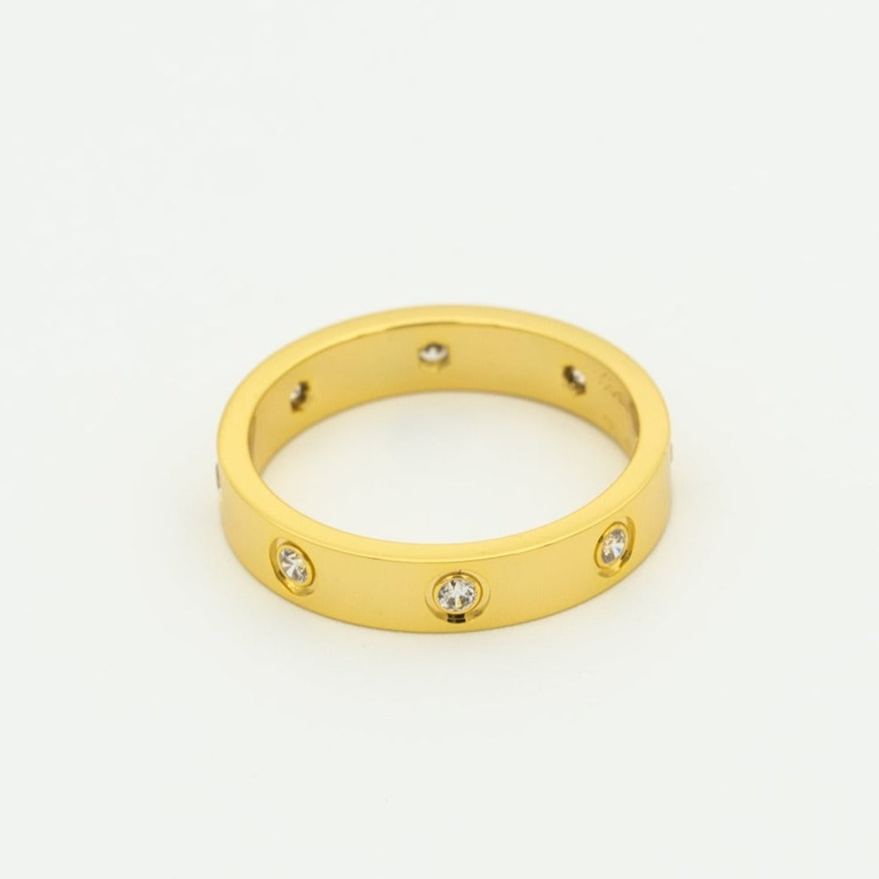 [Edler Schmuck] LIEBESRING 3,6 MM 8 DIAMANTEN