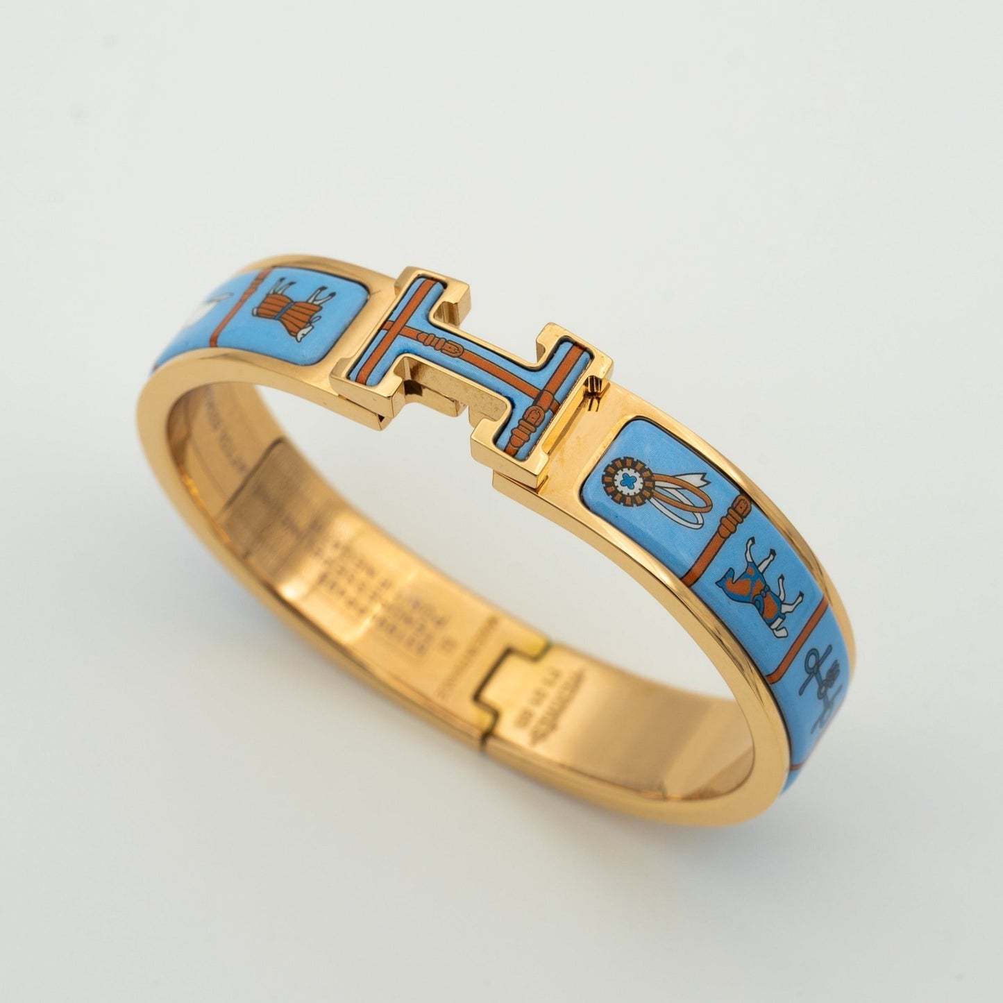 [Edler Schmuck]H ROSA GOLD ARMBAND BLAU KERAMIK