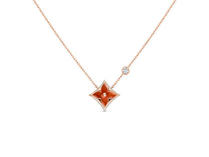 [Edler Schmuck]Sternkette Roségold 1 Diamant