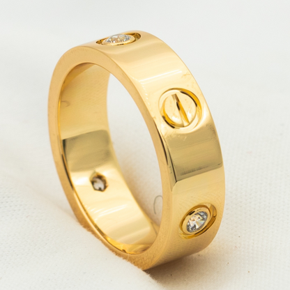 [Edler Schmuck] LIEBESRING 5,5 MM 3 DIAMANTEN ROSGOLD