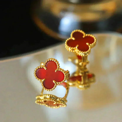 [Edler Schmuck]CLOVER MEDIUM 1 MOTIFS CARNELIAN OHRRINGE