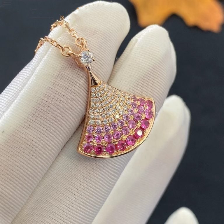 [Edler Schmuck] TRAUM HALSKETTE ROSA GOLD ROSA DIAMANT