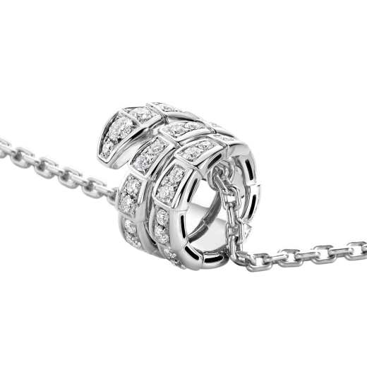 [Edler Schmuck]SERPENTI SILBER HALSKETTE DOPPELRING DIAMANT