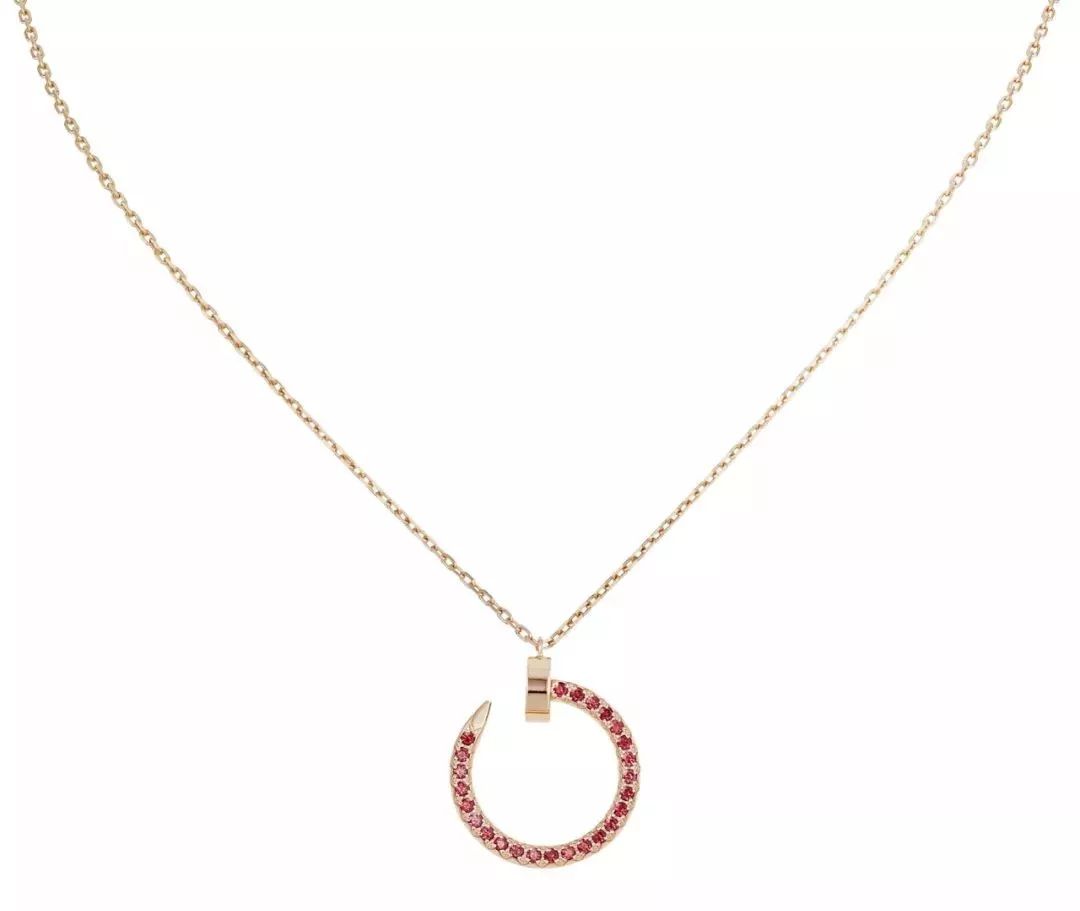 [Edler Schmuck]JUSTE HALSKETTE GOLD ROTE DIAMANTEN