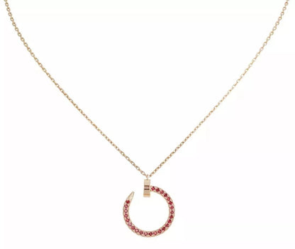 [Edler Schmuck]JUSTE HALSKETTE GOLD ROTE DIAMANTEN