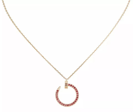 [Edler Schmuck]JUSTE HALSKETTE GOLD ROTE DIAMANTEN