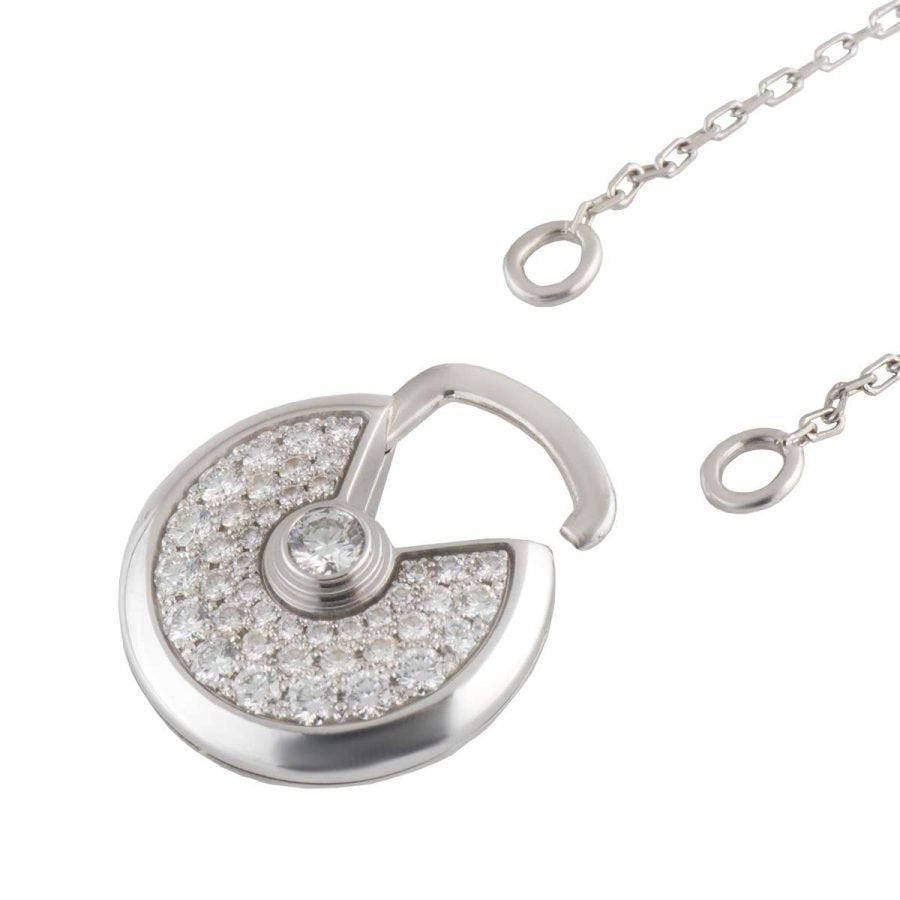 [Edler Schmuck]AMULETTE SILBER VOLLER DIAMANT HALSKETTE