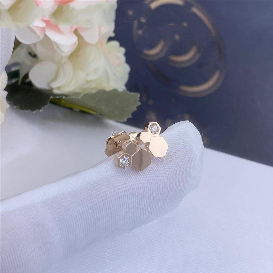 [Edler Schmuck] BEE LOVE ROSA GOLD DIAMANT OHRRINGE