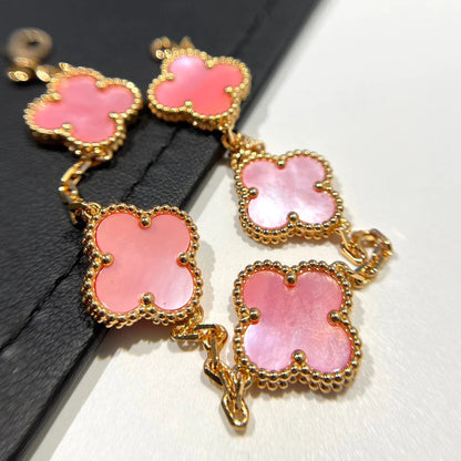 [Edler Schmuck]CLOVER 5 PINK MOP ARMBAND