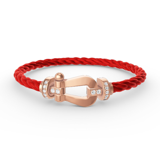 [Edler Schmuck]FORCE GROSSES HUFEISEN-HALBDIAMANTARMBAND ROSÉGOLD