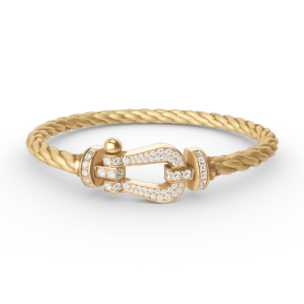 [Edler Schmuck]FORCE GROSSES HUFEISENARMBAND MIT VOLLEN DIAMANTEN GOLD