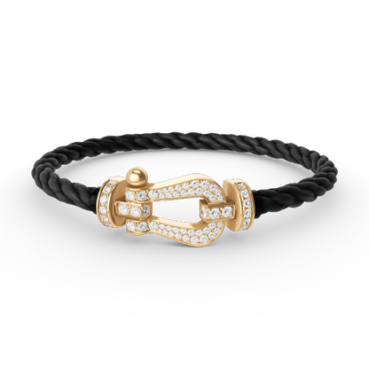 [Edler Schmuck]FORCE GROSSES HUFEISENARMBAND MIT VOLLEN DIAMANTEN GOLD