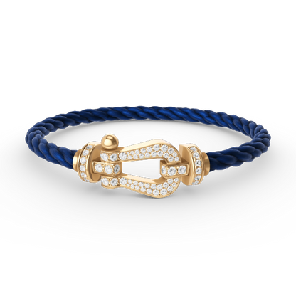 [Edler Schmuck]FORCE GROSSES HUFEISENARMBAND MIT VOLLEN DIAMANTEN GOLD