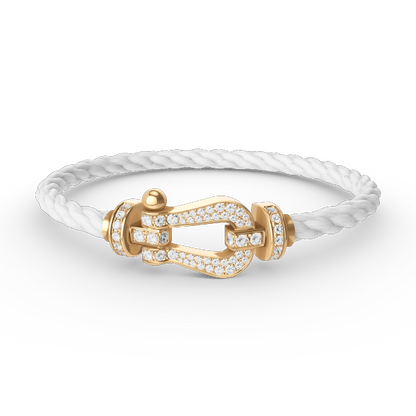 [Edler Schmuck]FORCE GROSSES HUFEISENARMBAND MIT VOLLEN DIAMANTEN GOLD