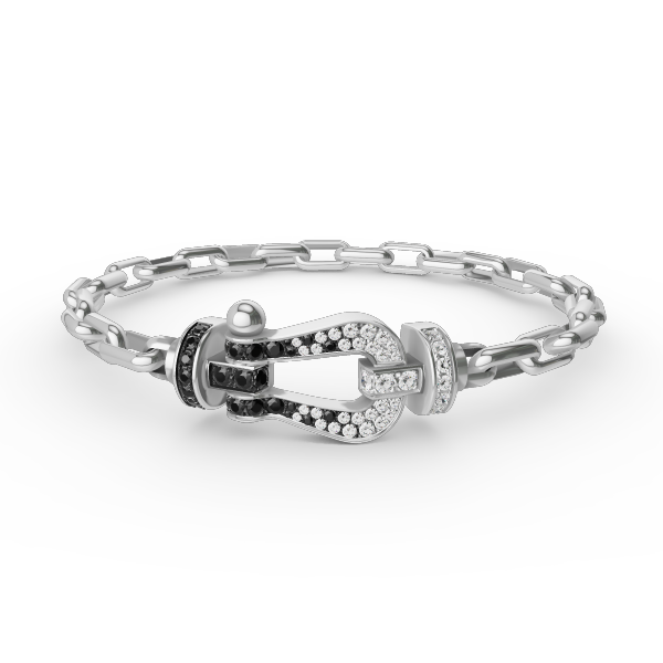 [Edler Schmuck]FORCE großes Hufeisenverschluss-Metallarmband