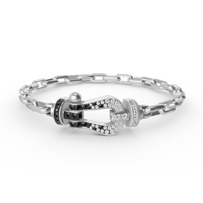 [Edler Schmuck]FORCE großes Hufeisenverschluss-Metallarmband