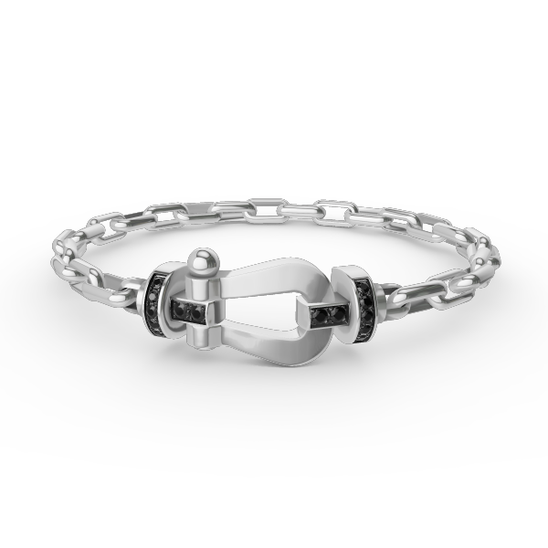 [Edler Schmuck]FORCE großes Hufeisenverschluss-Metallarmband