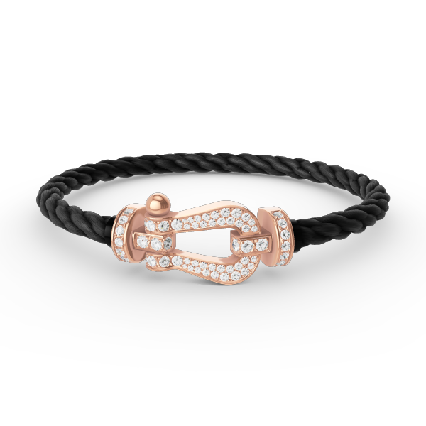 [Edler Schmuck]FORCE GROSSES HUFEISENARMBAND MIT VOLLEN DIAMANTEN IN ROSÉGOLD