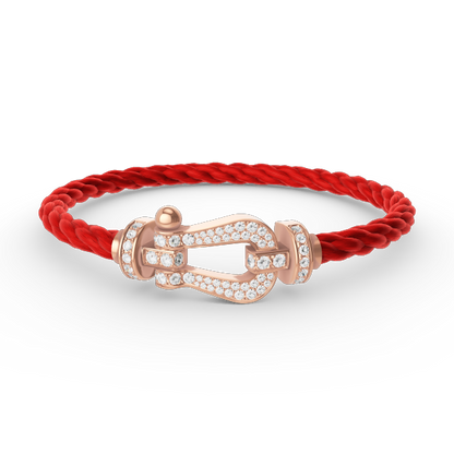 [Edler Schmuck]FORCE GROSSES HUFEISENARMBAND MIT VOLLEN DIAMANTEN IN ROSÉGOLD