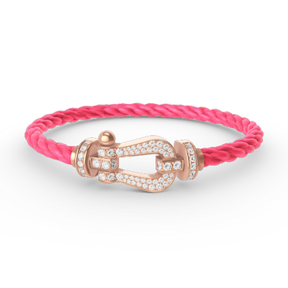 [Edler Schmuck]FORCE GROSSES HUFEISENARMBAND MIT VOLLEN DIAMANTEN IN ROSÉGOLD