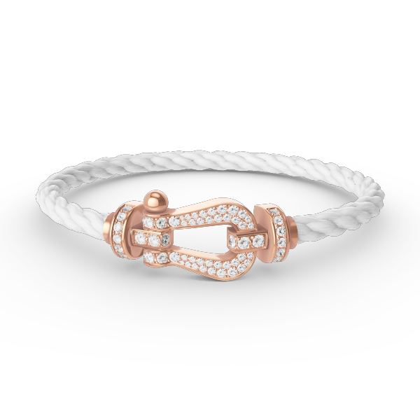 [Edler Schmuck]FORCE GROSSES HUFEISENARMBAND MIT VOLLEN DIAMANTEN IN ROSÉGOLD