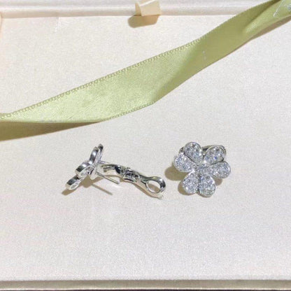 [Edler Schmuck]FRIVOLE SILBERNE BLUMEN-DIAMANT-OHRRINGE