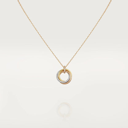 [Edler Schmuck]TRINITY HALSKETTE SILBER GOLD ROSGOLD DIAMANTEN 