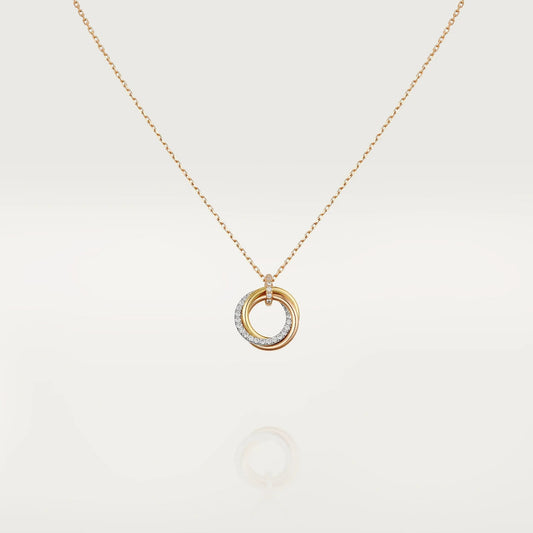 [Edler Schmuck]TRINITY HALSKETTE SILBER GOLD ROSGOLD DIAMANTEN 