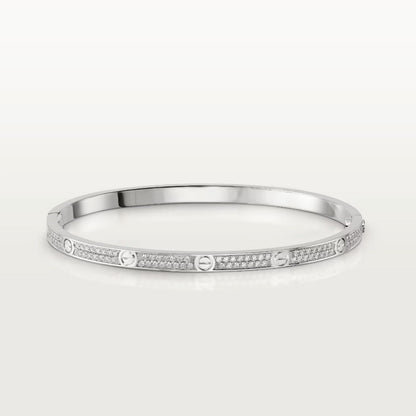 [Edler Schmuck] LIEBE ARMBAND 3,65 MM DIAMANT-PAVIERTES SILBER